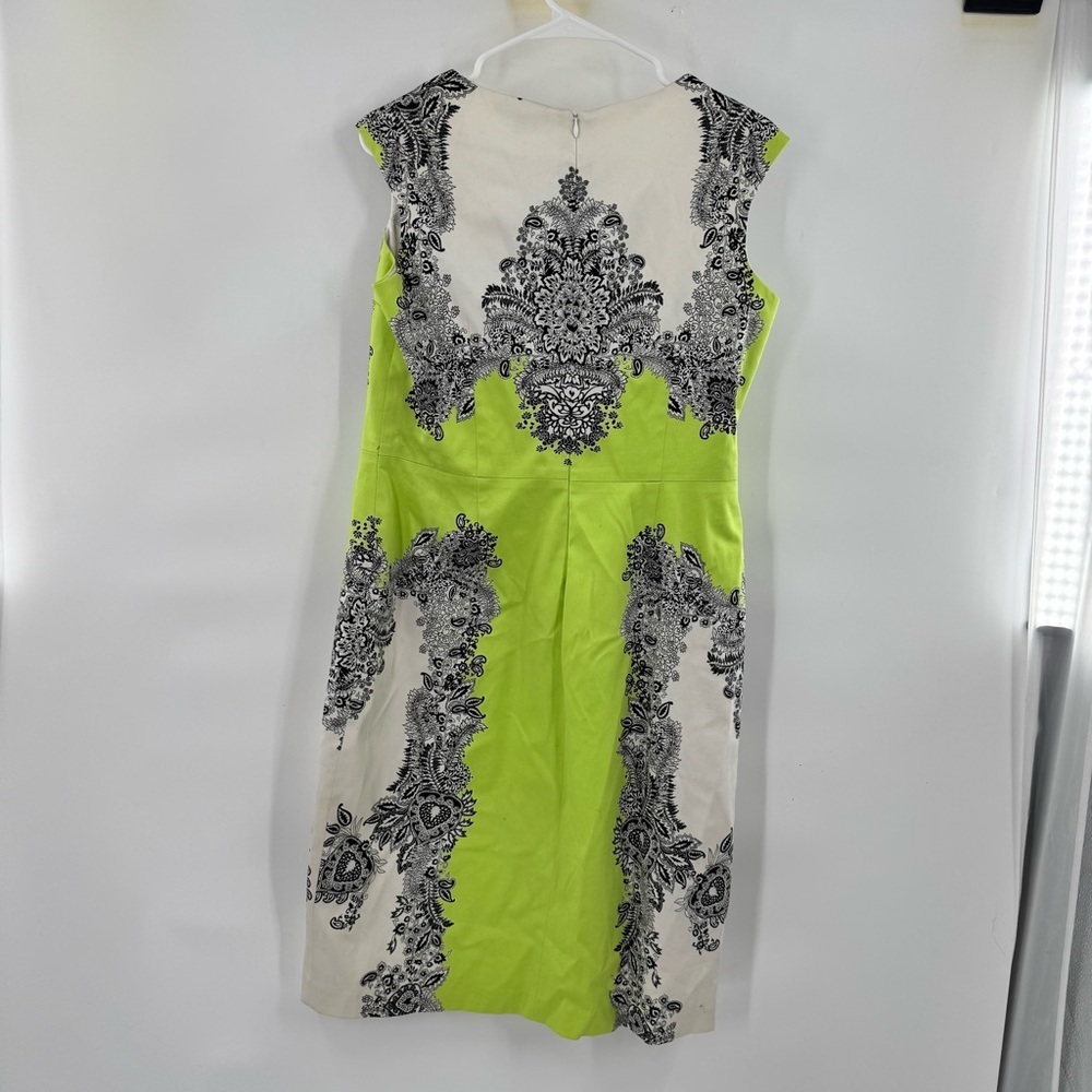 David Meister green and Black paisley Patterned Dress size 14 - Picture 5 of 9